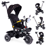 Tricikl-kolica za djecu sa rotirajućim sjedalom, rukovatom za guranje, crne boje, ECOTOYS