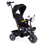 Tricikl-kolica za djecu sa rotirajućim sjedalom, rukovatom za guranje, crne boje, ECOTOYS