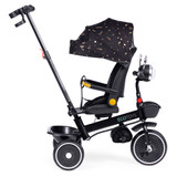 Tricikl-kolica za djecu sa rotirajućim sjedalom, rukovatom za guranje, crne boje, ECOTOYS