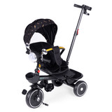 Tricikl-kolica za djecu sa rotirajućim sjedalom, rukovatom za guranje, crne boje, ECOTOYS