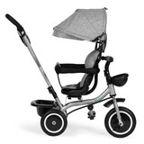 Tricikl-kolica 2-u-1, rotirajuće sjedalo, sklopivi baldahin, siva boja, ECOTOYS