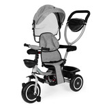 Tricikl-kolica 2-u-1, rotirajuće sjedalo, sklopivi baldahin, siva boja, ECOTOYS
