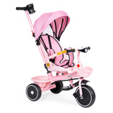 Tricikl-kolica 2-u-1 sa rotirajućom sjedištem, preklopivom suncobrana, roza, ECOTOYS