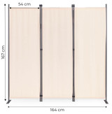 Preklapajući trodelni vrtni i sobni paravan 167x164 cm bež MultiGarden