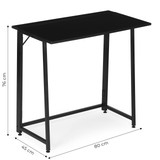 Sklopivi radni stol ModernHome 80x45 cm crni laptop stol