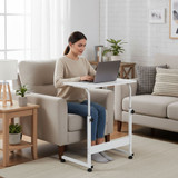 Mobilni laptop stolić – bočni stolić za fotelju i sofu u bijeloj boji, ModernHome