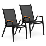 Set od 2 Vrtne Stolice za Terasu ili Balkon, Crne, MultiGarden
