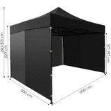 Automatski vrtni paviljon pop-up šator 3x3 m, crni, MultiGarden