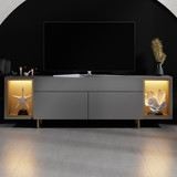TV komoda Zenith - antracit, zlatna