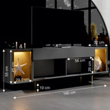 TV komoda Zenith - antracit, zlatna