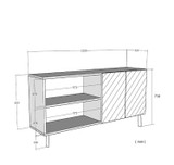 Konzola Corsa 120 - Bijela, Travertin