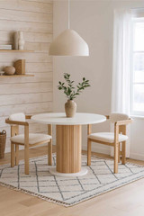 Set blagovaonskog stola i stolica (5 komada) boemski okrugli skandinavski 5