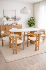 Set blagovaonskog stola i stolica (7 dijelova) boemski okrugli skandinavski 7