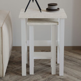 Set pomoćnih stolića Gina 2 - Bijela, Travertin