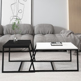 Minimalistički set stolića za kavu - bijela, crna