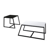 Minimalistički set stolića za kavu - bijela, crna