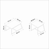 Minimalistički set stolića za kavu - bijela, crna