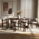 Set blagovaonskog stola i stolica (7 dijelova) Meridia 6 - Milano orah, tamni orah, bijela