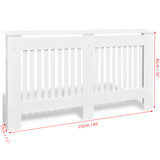 Bijeli MDF Zaštitni Pokrov za Radijator 152 cm