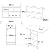 Set blagovaonskog stola i zidnih polica (2 komada) Nord - ND17-SW