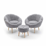 Set fotelja i pufa (3 dijela) Lida Wellsoft - siva