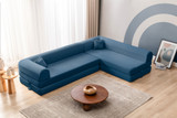 Kutna sofa na razvlačenje Legom Eco - plava