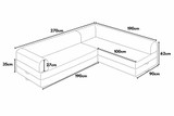 Kutna sofa na razvlačenje Legom Eco - Smeđa