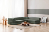 Kutna sofa na razvlačenje Legom Eco - Zelena