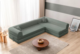 Kutna sofa na razvlačenje Legom Eco - Zelena