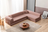 Kutna sofa na razvlačenje Legom Eco - roza