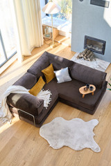 Kutna sofa na razvlačenje Kanyon - smeđa