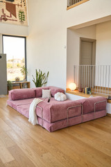 Kutna sofa na razvlačenje Kanyon - roza