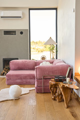 Kutna sofa na razvlačenje Kanyon - roza