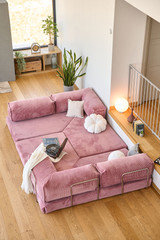 Kutna sofa na razvlačenje Kanyon - roza