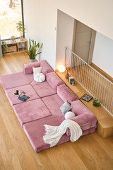Kutna sofa na razvlačenje Kanyon - roza