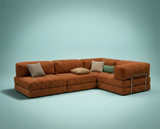 Kutna sofa na razvlačenje Kanyon - Crvene pločice