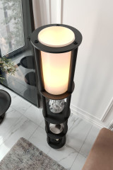 Podna lampa Estantes okrugla - crna