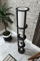 Podna lampa Estantes okrugla - crna