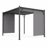 Vrtna pergola 3 × 4 m s podesivim krovom – siva MultiGarden