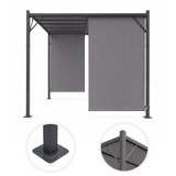 Vrtna pergola 3 × 4 m s podesivim krovom – siva MultiGarden