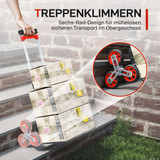 Sklopiva kolica za nošenje uz stepenice, nosivost 70 kg, aluminij, crvena