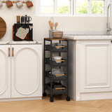Kuhinjska kolica s 4 ladice 39,5 × 24 × 82 cm, crna