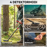 Detektor metala sklopivi, vodootporna sonda IP68, 4 načina rada, crni