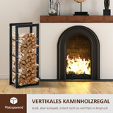 Polica za drva za ogrjev 40 × 25 × 100 cm, crna