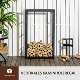 Stalak za ogrjevno drvo od čelika 60 × 25 × 100 cm, crni