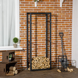 Stalak za drva za ogrijev 60 × 25 × 150 cm, crni