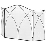 Zaštitna ograda za kamin, sklopiva, 3 panela, 108 × 24 × 76 cm, crna