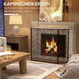 Zaštitna ograda za kamin, sklopiva, 135 × 85 cm, crna