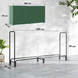 Stalak za ogrjevno drvo 0,6 m³ s ceradom 200 × 36 × 99 cm, crno-zeleni