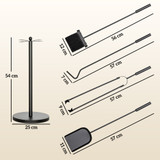 Set pribora za kamin 5 dijelova s postoljem Ø 25 × 54 cm, crni